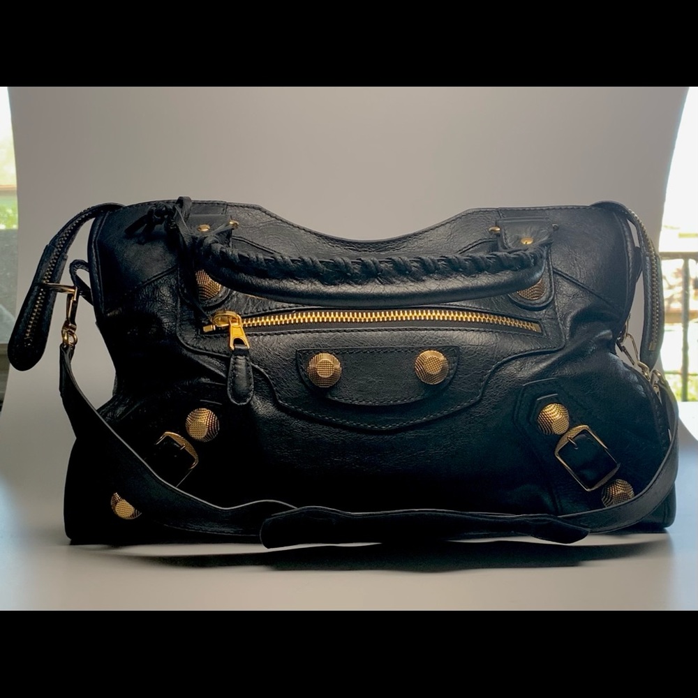 Balenciaga Giant 21 Gold Motorcycle City Bag